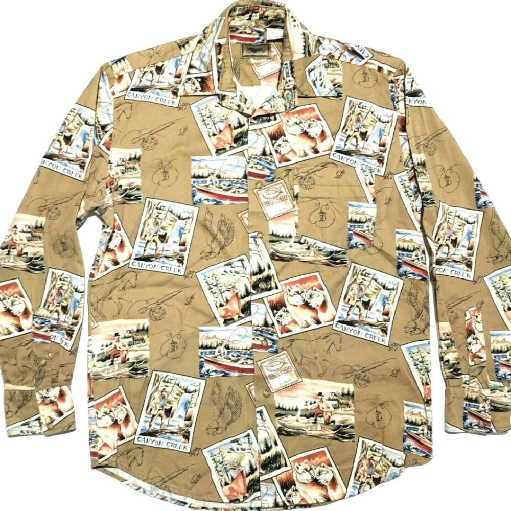 Roper Mens M Long Sleeve Pearl Snap Western Shirt